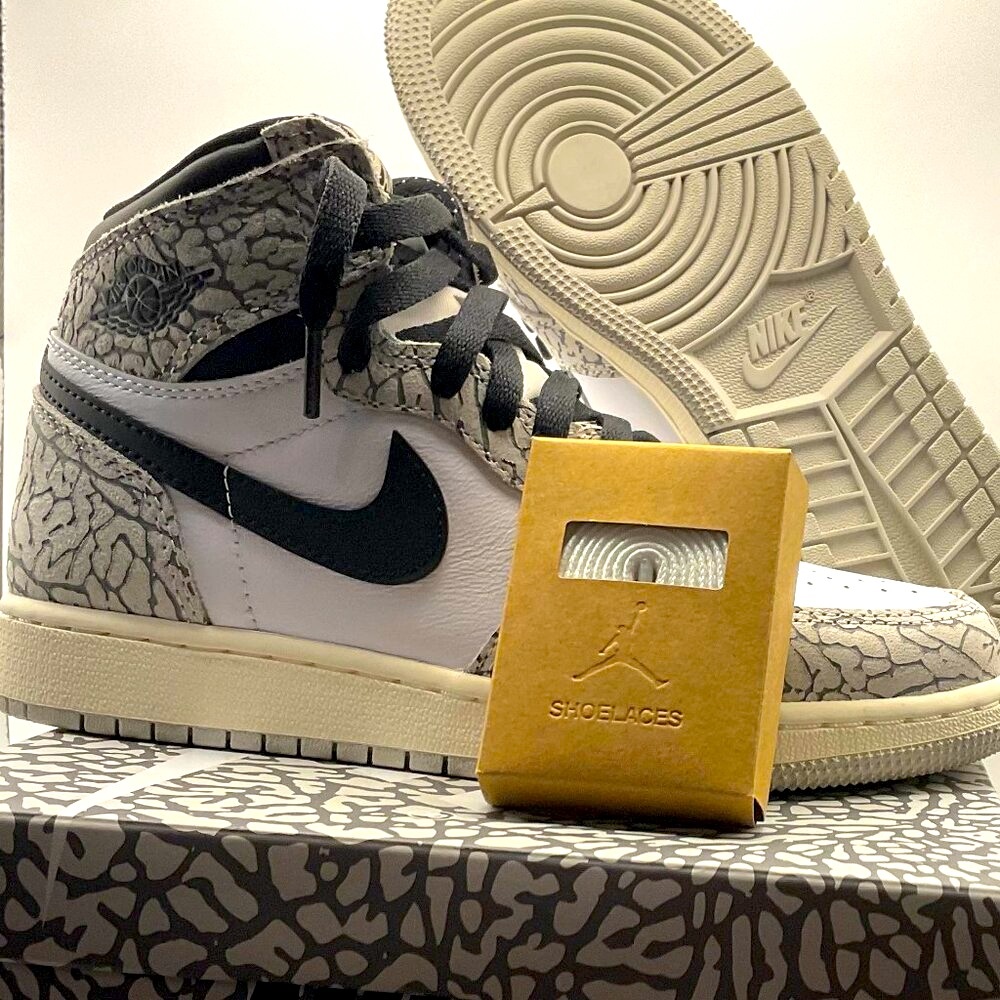 NIB - Nike Air Jordan 1 Retro High OG White Cement 2023 Size 4Y